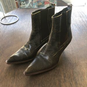 Miu Miu Distressed Leather Boots